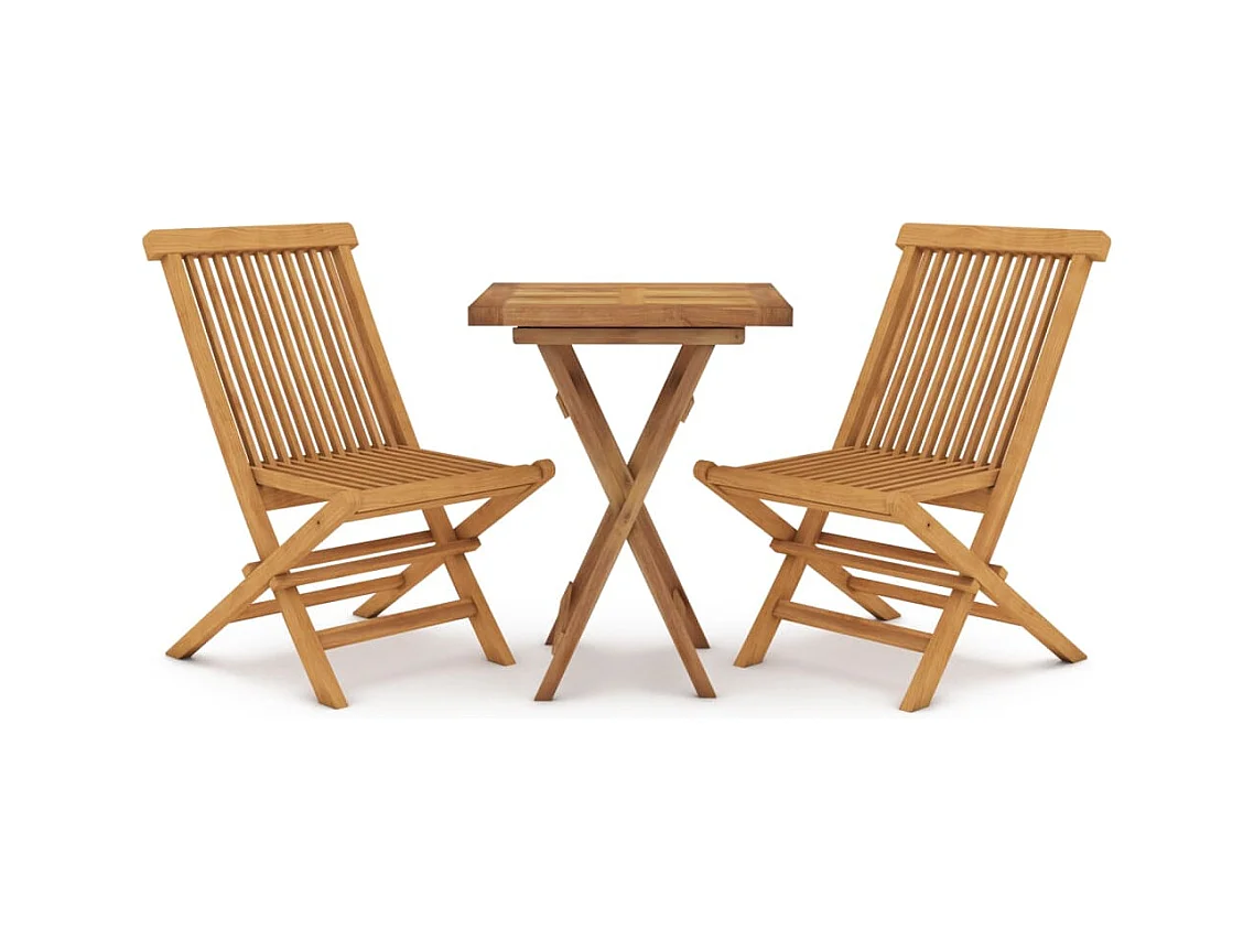 Prolenta Premium -  Ensemble à manger de jardin 3 pcs Bois de teck massif