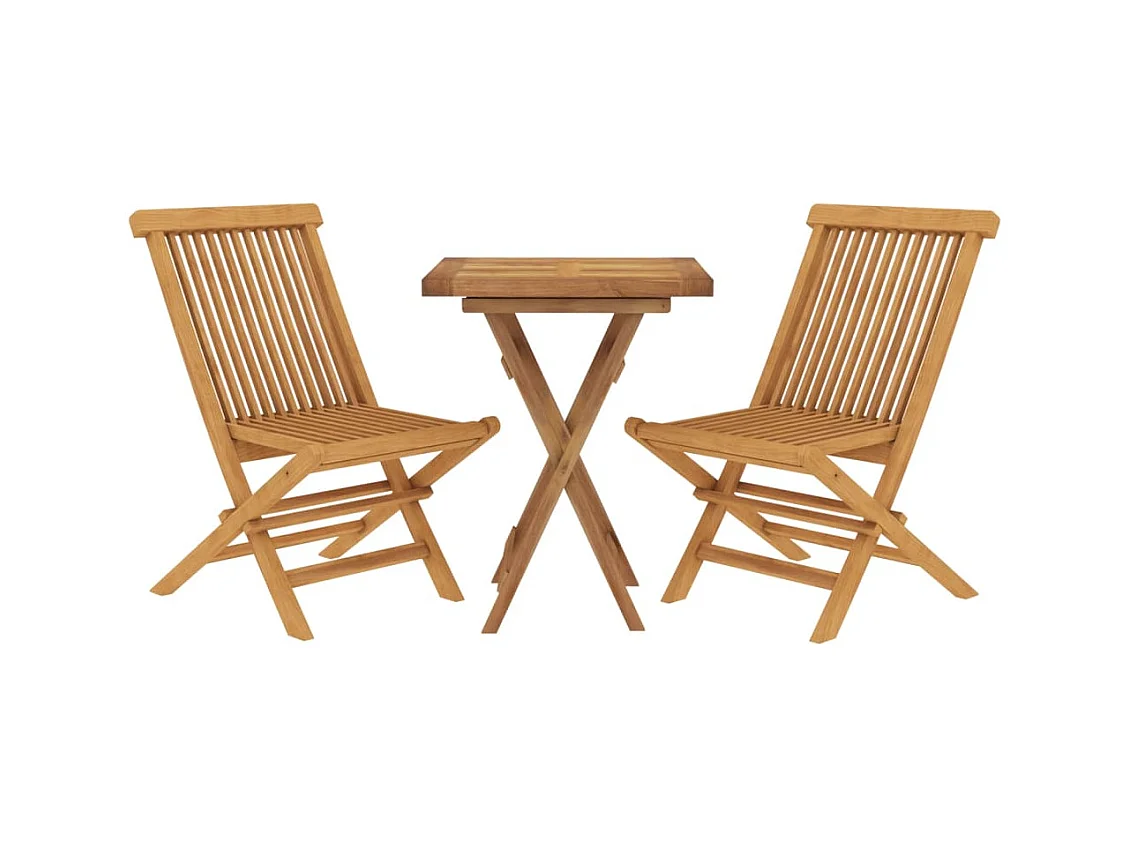 Prolenta Premium -  Ensemble à manger de jardin 3 pcs Bois de teck massif