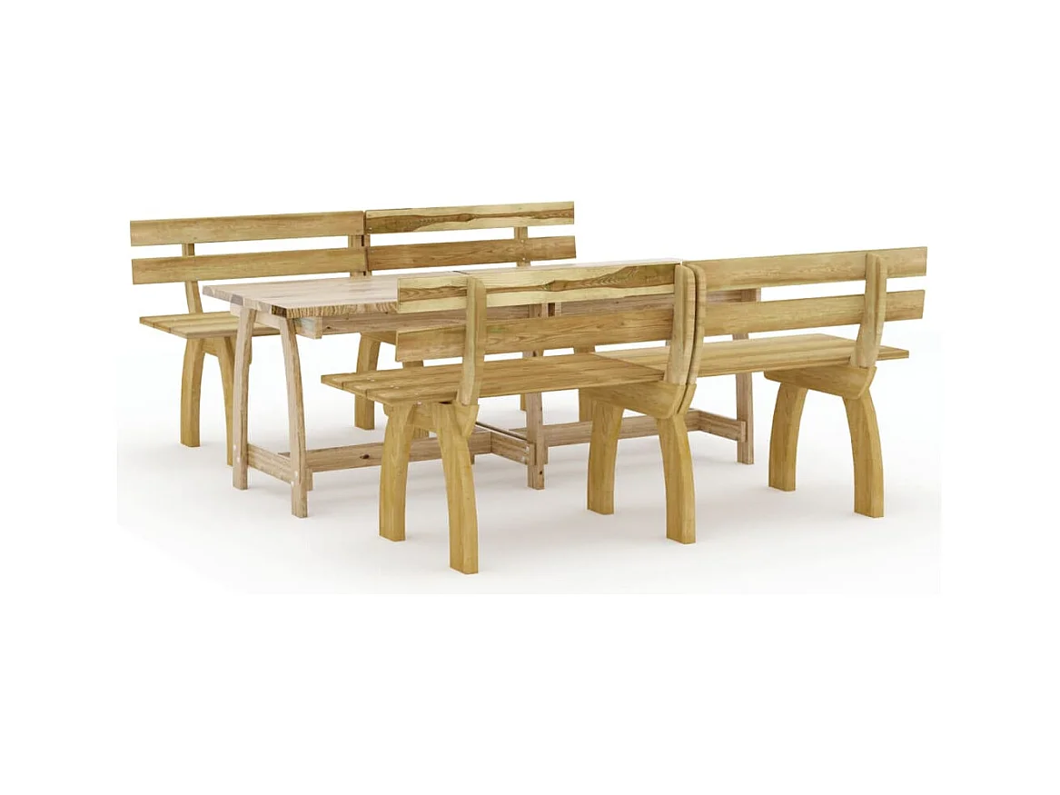 Philippe-Joseph  Ensemble à manger de jardin 3 pcs Bois de pin imprégné