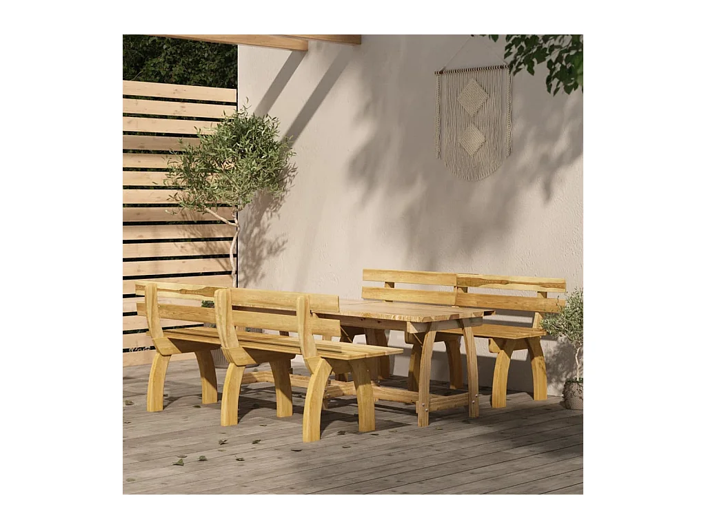 Philippe-Joseph  Ensemble à manger de jardin 3 pcs Bois de pin imprégné