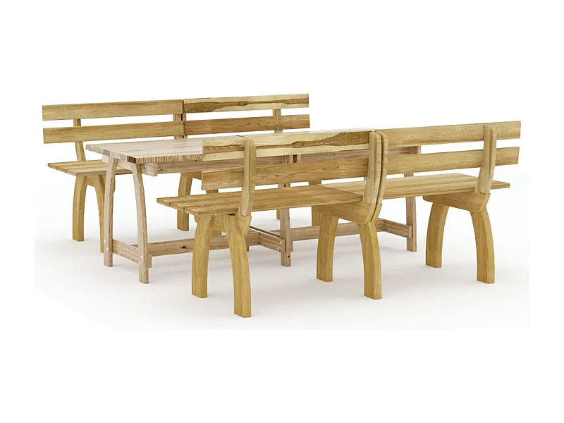 Philippe-Joseph  Ensemble à manger de jardin 3 pcs Bois de pin imprégné