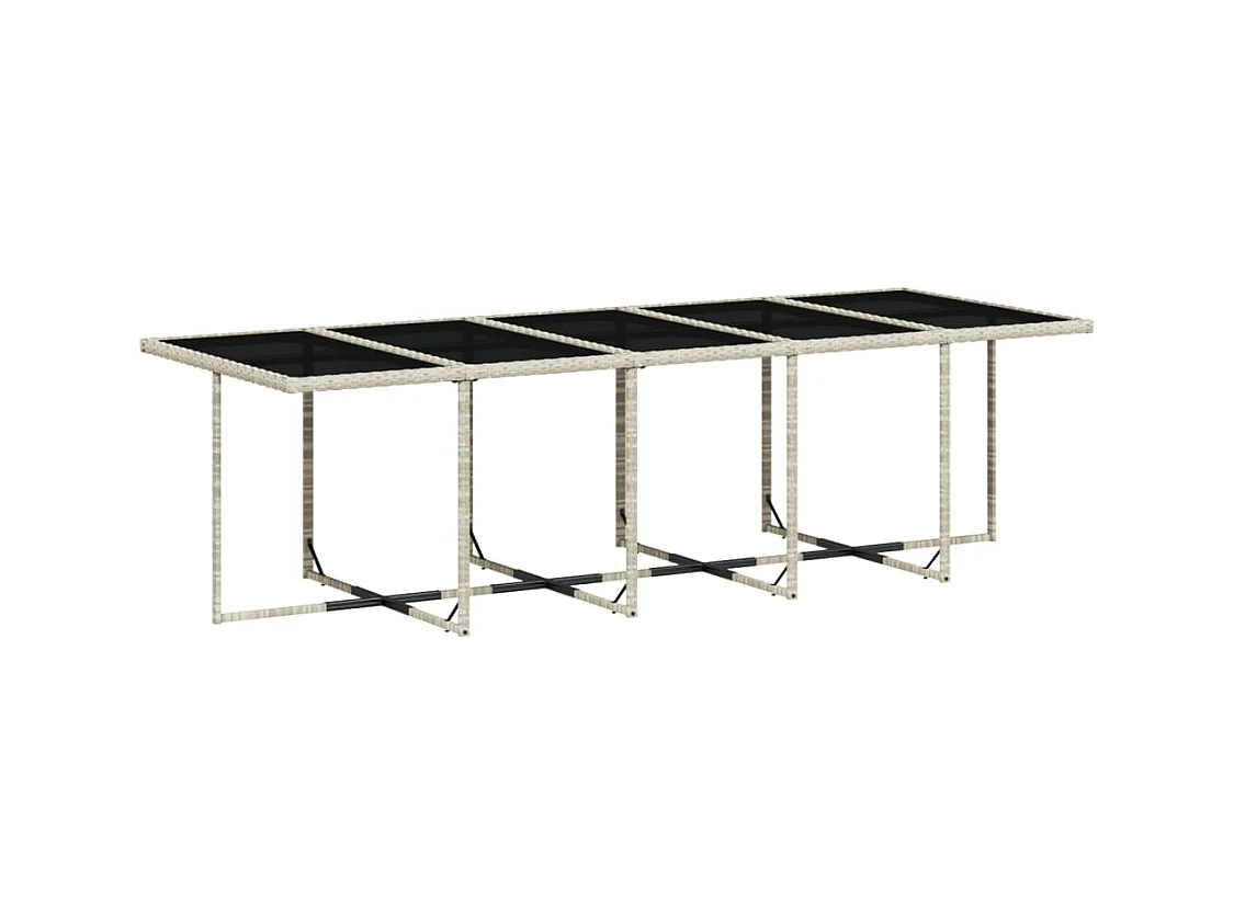 Connersville  Set de comedor de jardín 11 pzas y cojines ratán sintético gris