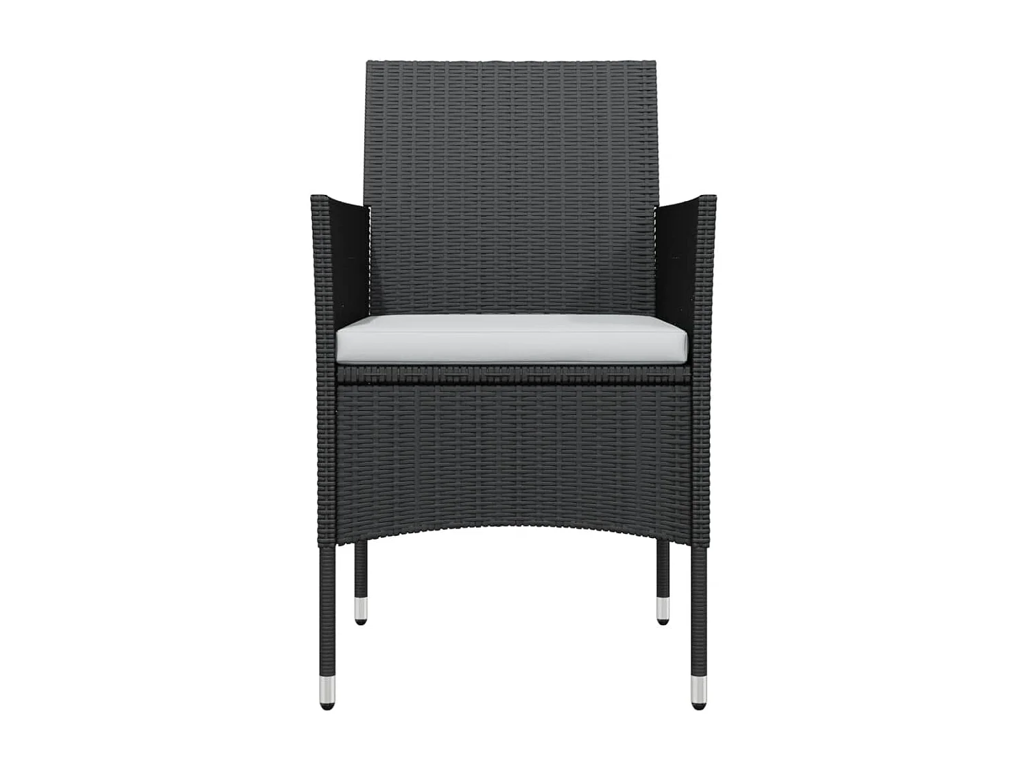 Hillsboro  Ensemble à manger de jardin avec coussins 3 pcs noir