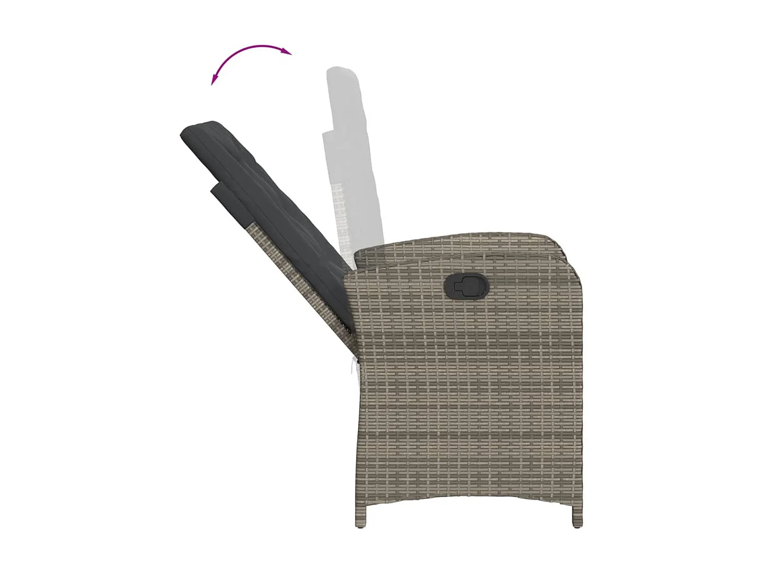 Caltanissetta  Set comedor de jardín 5 piezas con cojines ratán sintético gris