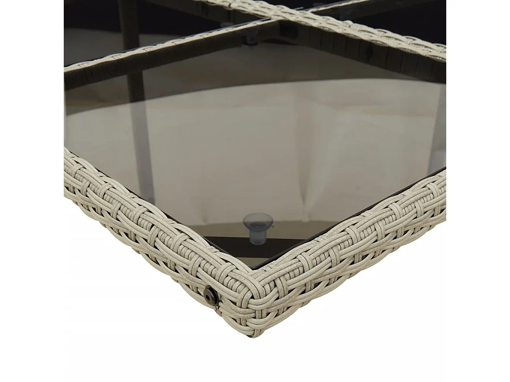 Ilo  7-delige Tuinset met kussens poly rattan grijs