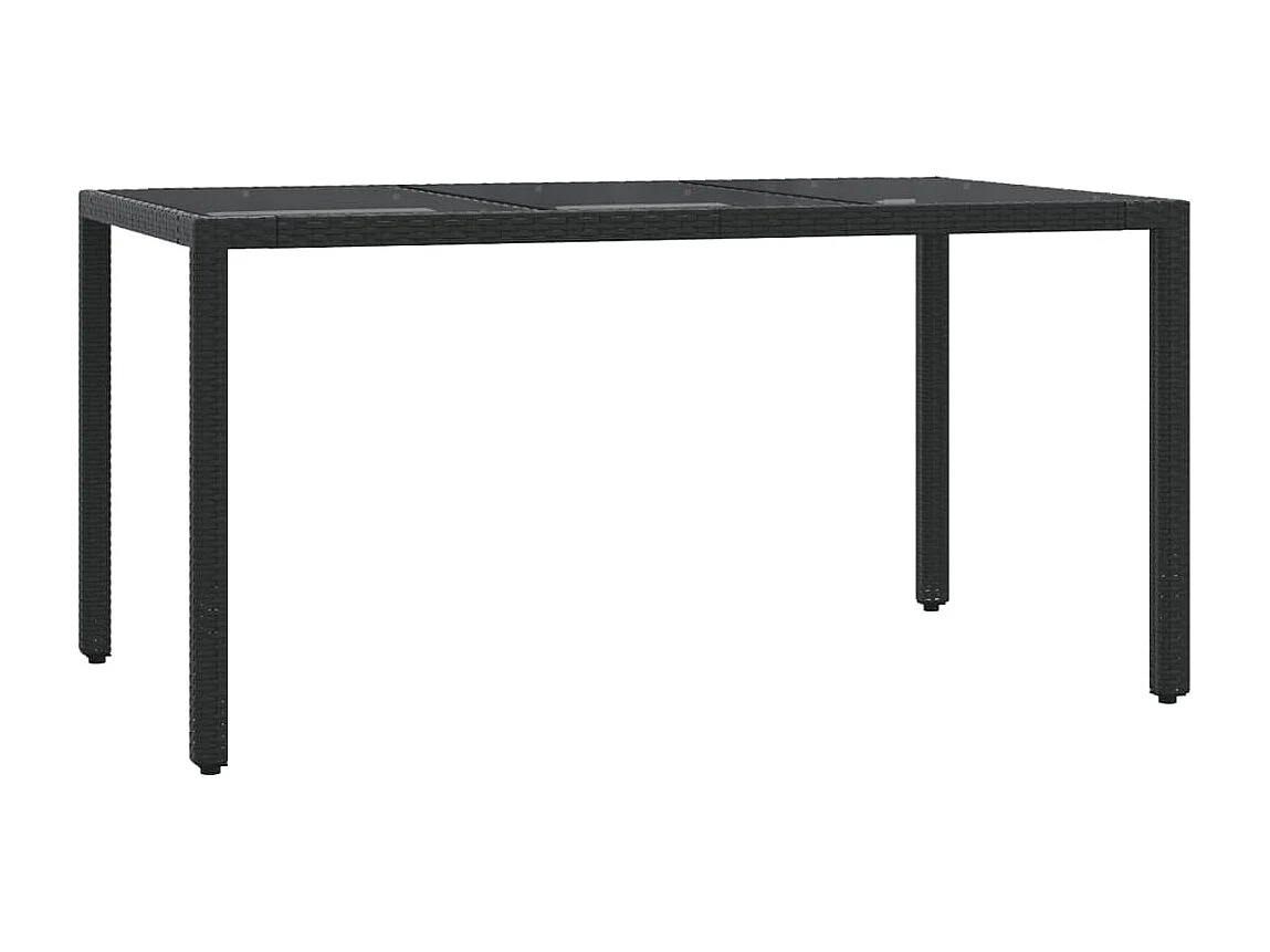 Marco Gianluca  Ensemble à manger de jardin coussins 5pcs Noir Résine tressée