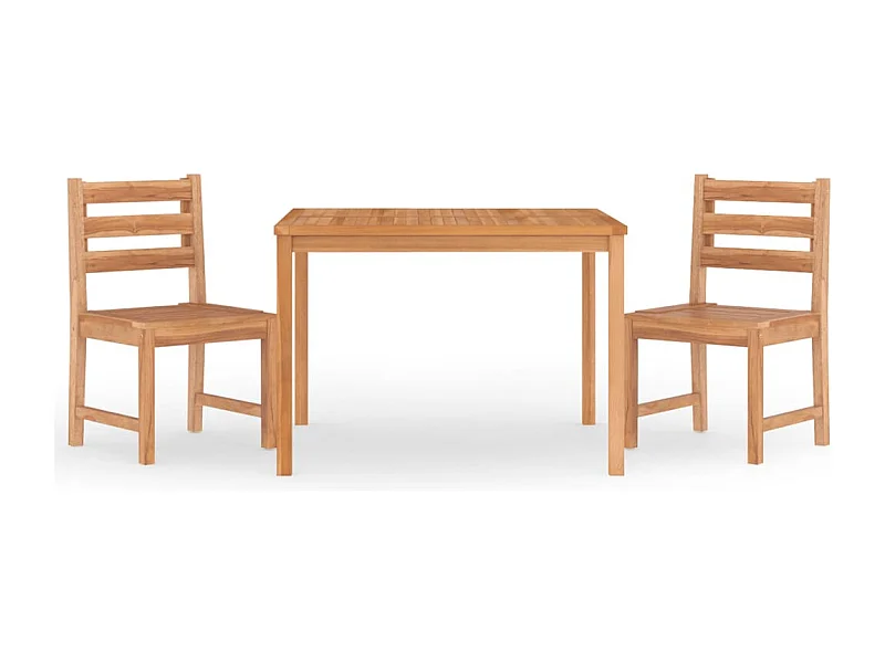 Toivo  Ensemble à manger de jardin 3 pcs Bois de teck massif