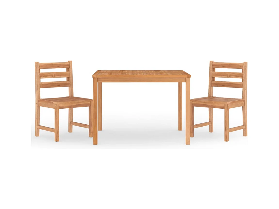 Toivo  Ensemble à manger de jardin 3 pcs Bois de teck massif