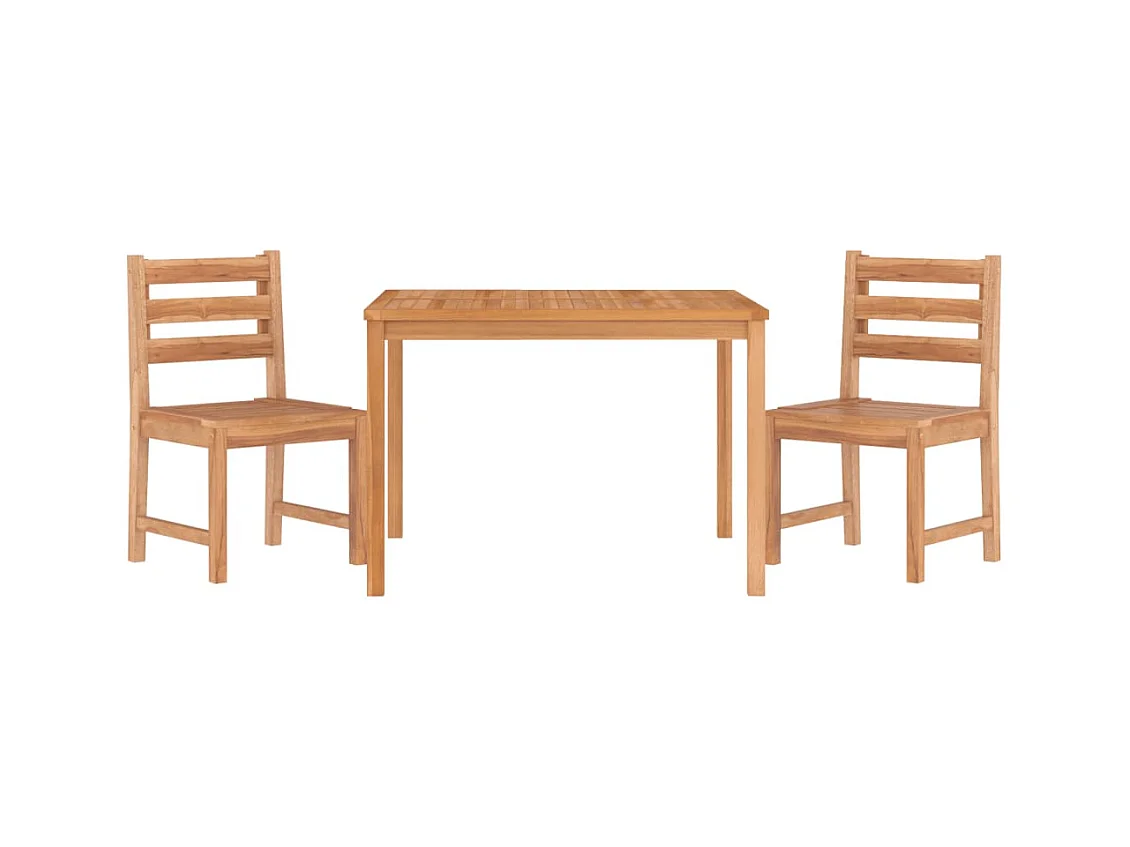 Toivo  Ensemble à manger de jardin 3 pcs Bois de teck massif