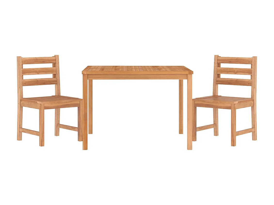 Toivo  Ensemble à manger de jardin 3 pcs Bois de teck massif