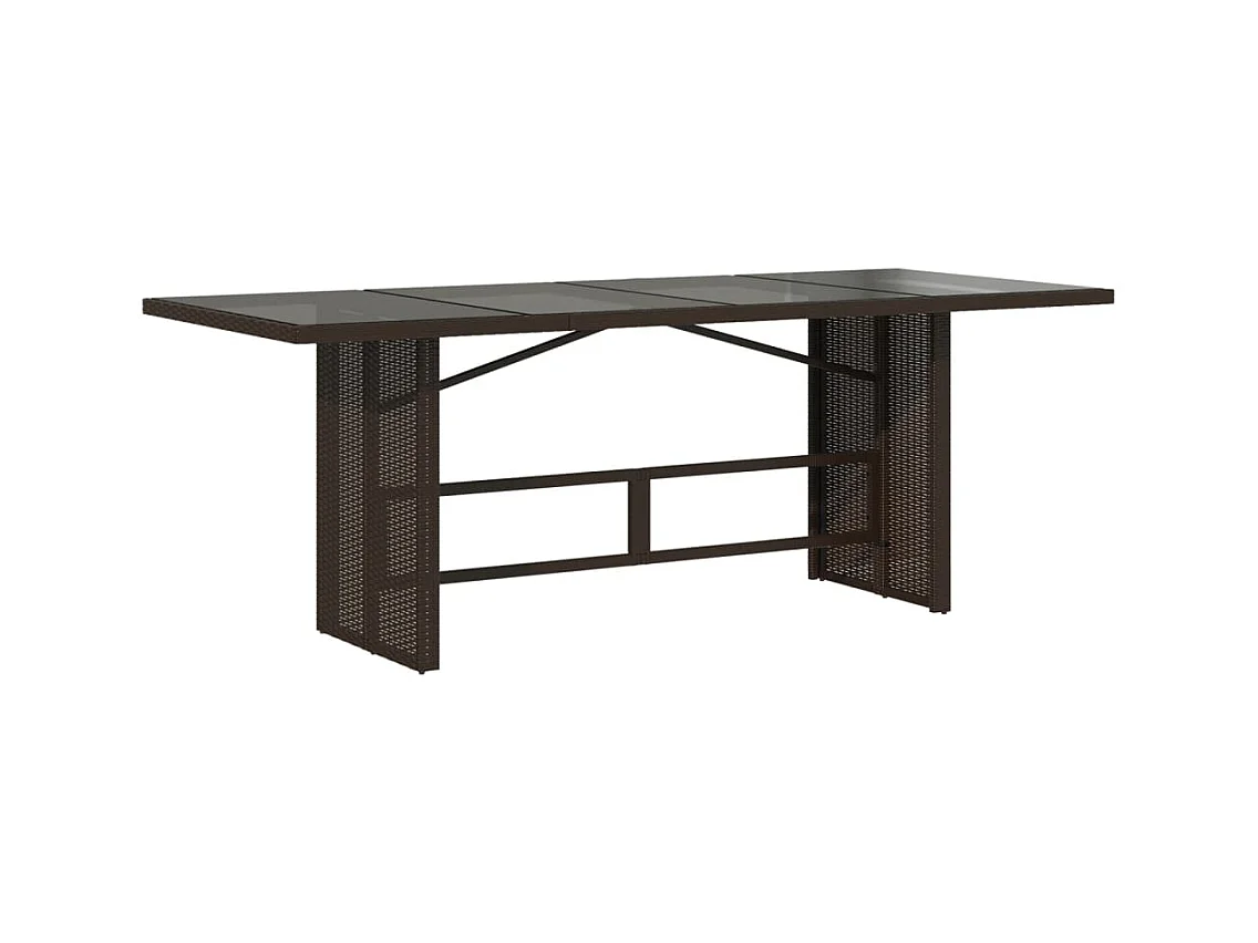 Almkerk  Set comedor de jardín 7 pzas con cojines ratán sintético marrón