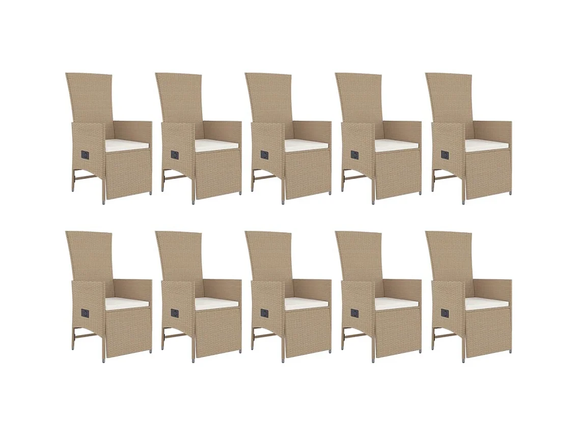 Briena  11-delige Tuinset met kussens poly rattan beige