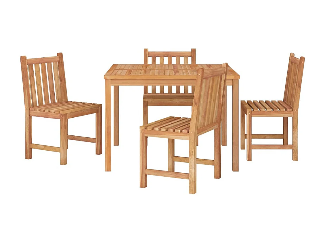 Uldum  Ensemble à manger de jardin 5pcs Bois de teck massif