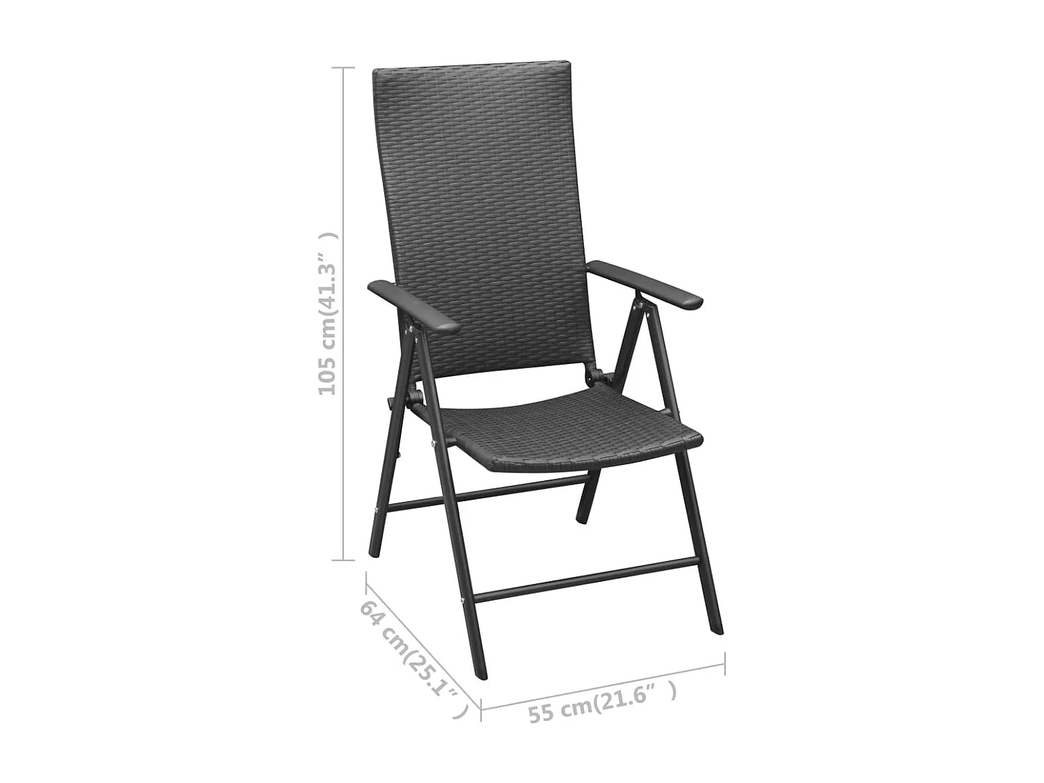 Garden Furniture -  Ensemble à manger de jardin 5 pcs noir et marron