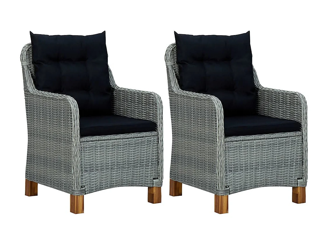 Clankee  Ensemble à manger de jardin 3 pcs Gris clair