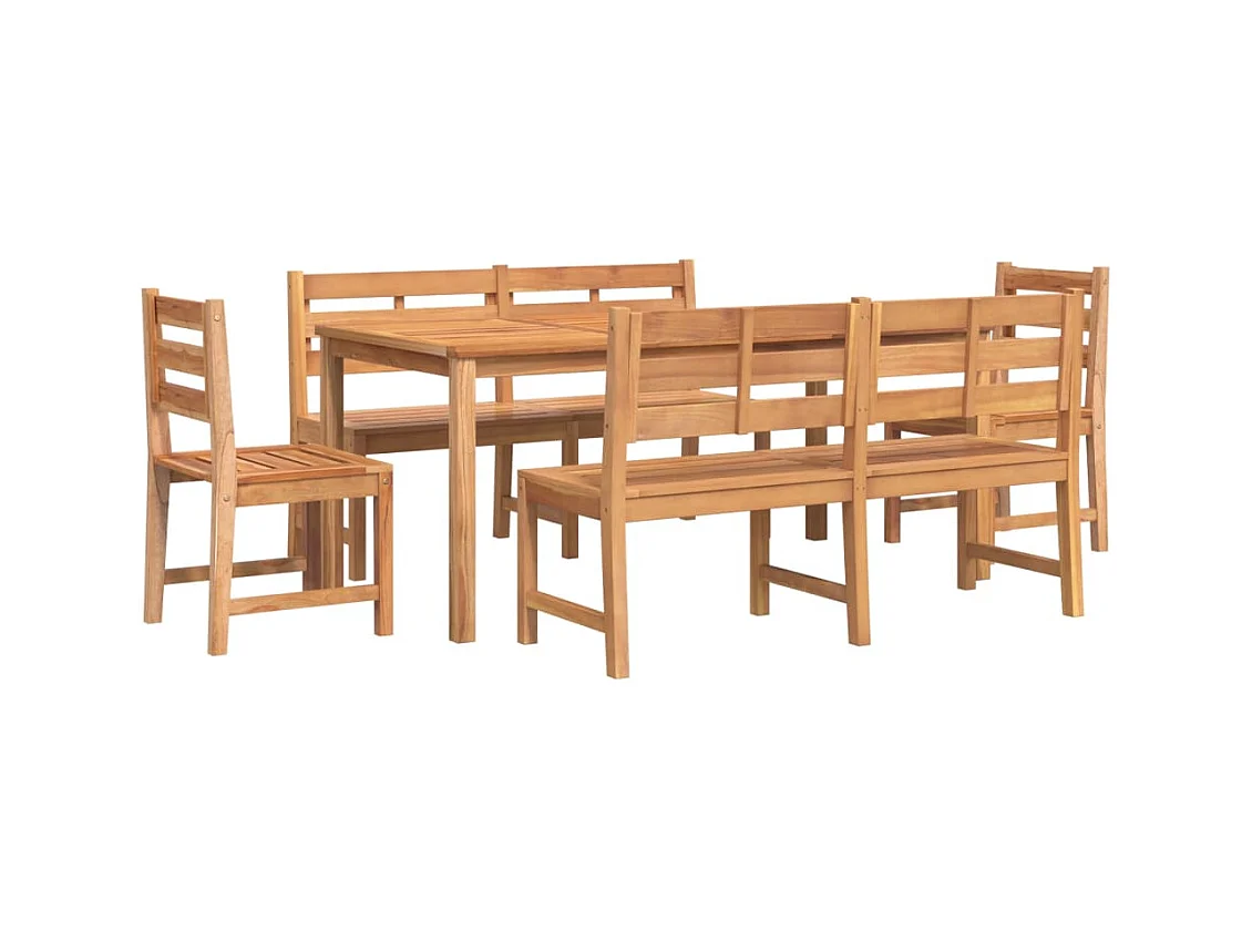 Addison Lee  Ensemble à manger de jardin 5pcs Bois de teck massif
