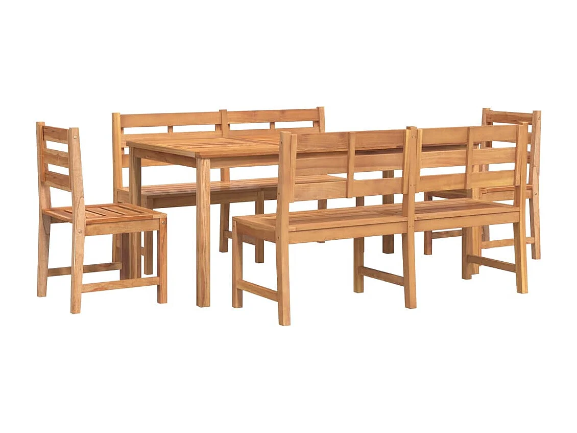 Addison Lee  Ensemble à manger de jardin 5pcs Bois de teck massif