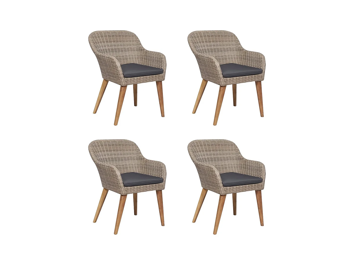 Garden Furniture -  Ensemble à manger de jardin 5 pcs Marron