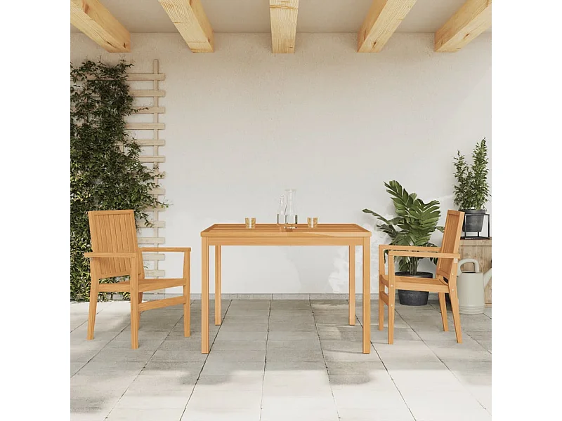 Garden Furniture -  Ensemble à manger de jardin 3 pcs Bois de teck massif