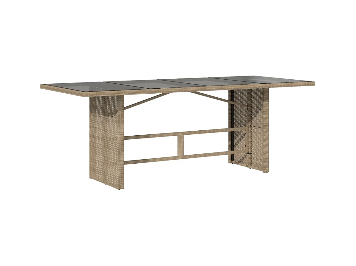 Garden Furniture -  Set comedor de jardín 9 pzas con cojines ratán sintético beige