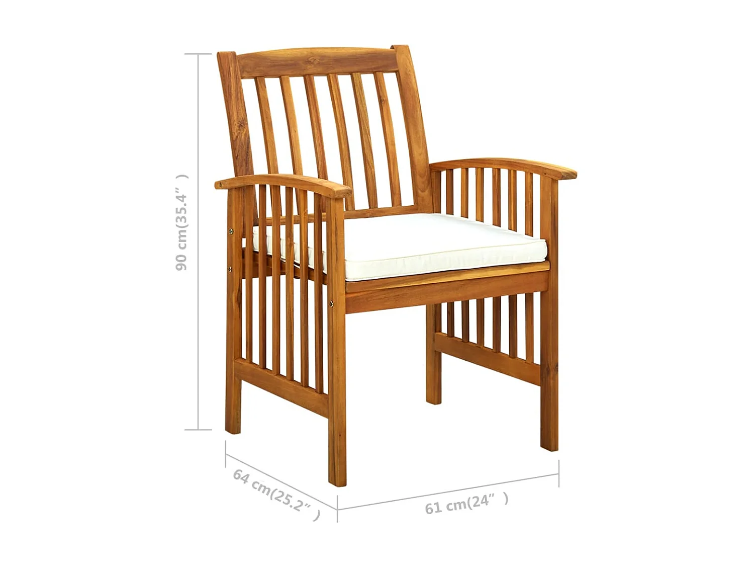 Skovil  Ensemble à manger de jardin 3 pcs et coussins Acacia solide