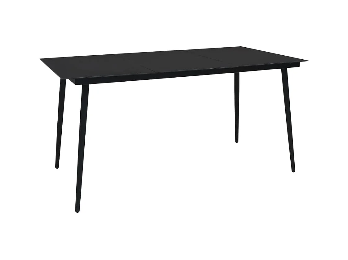 Elin Kristine  Set de comedor de jardín 9 pzas cuerda de algodón y acero negro