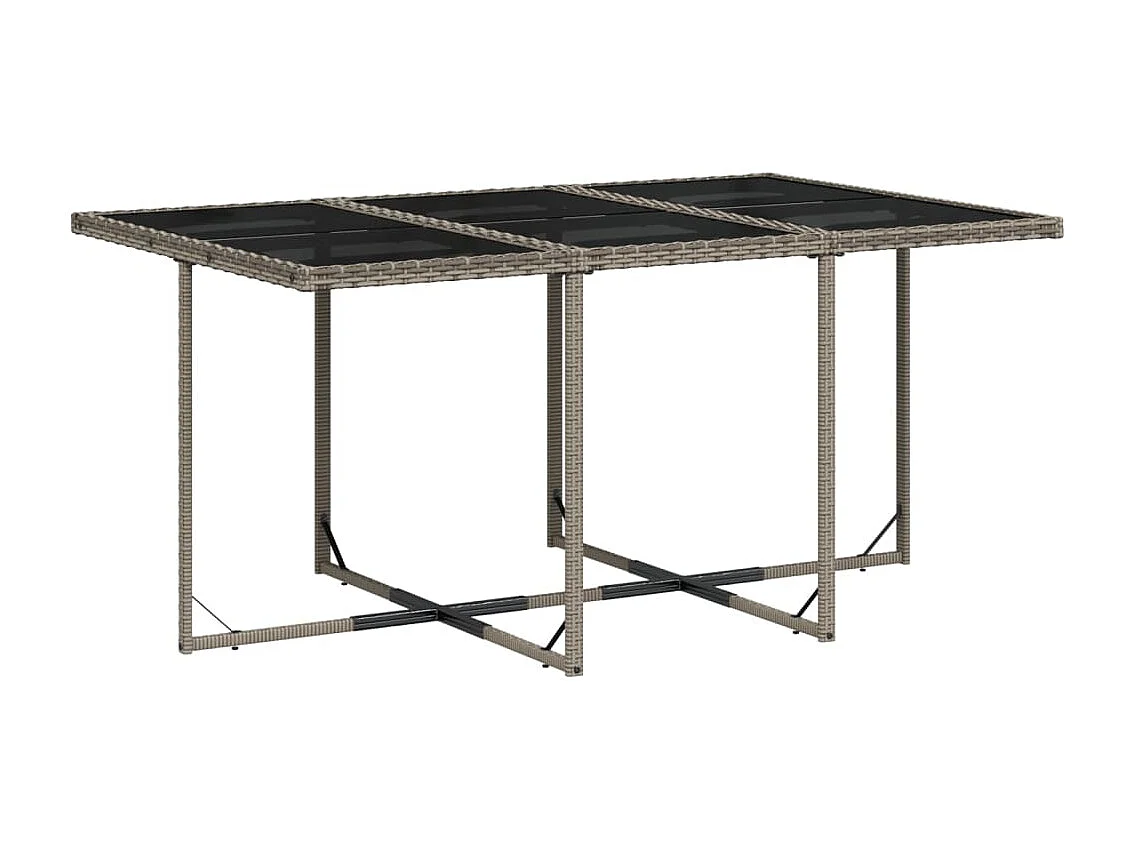 Jeroen  Ensemble à manger de jardin 11pcs avec coussins gris poly rotin