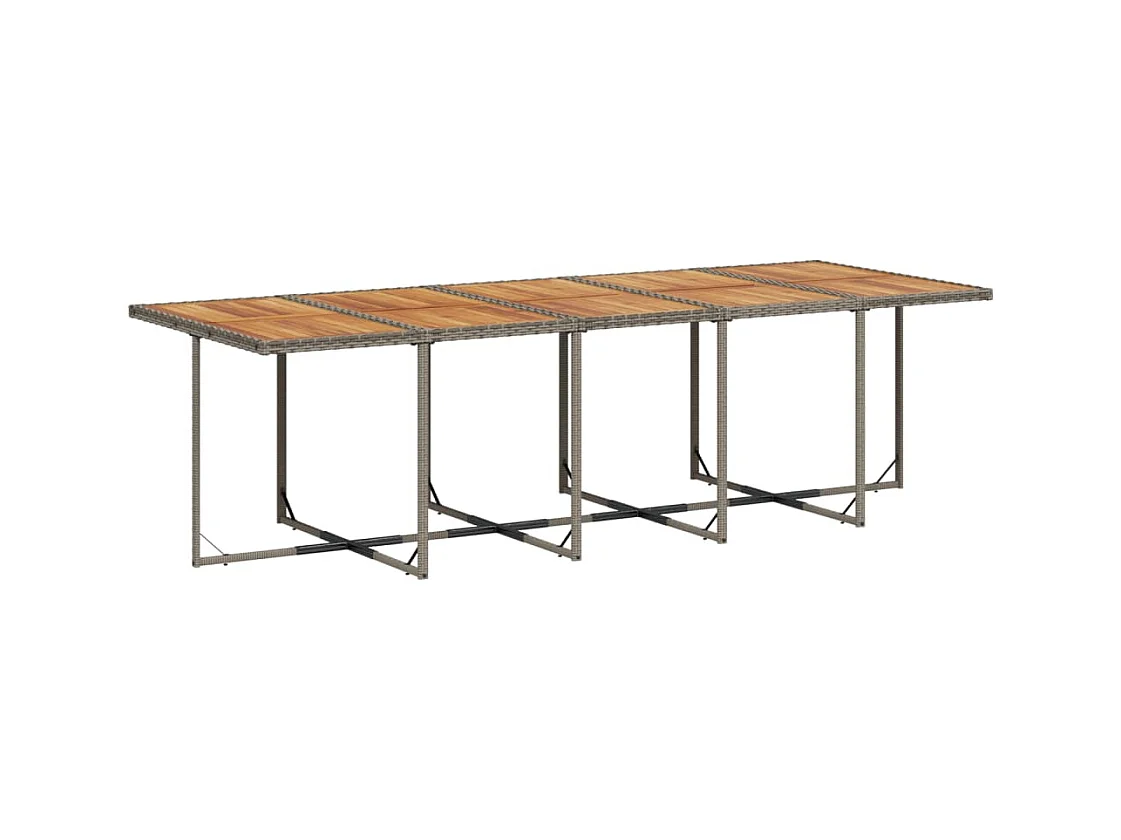 Jesse  Ensemble à manger de jardin 11pcs avec coussins gris poly rotin