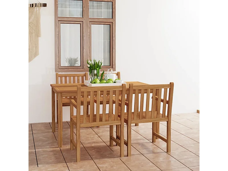 Birgit  5-delige tuinset 150x90 cm massief teakhout