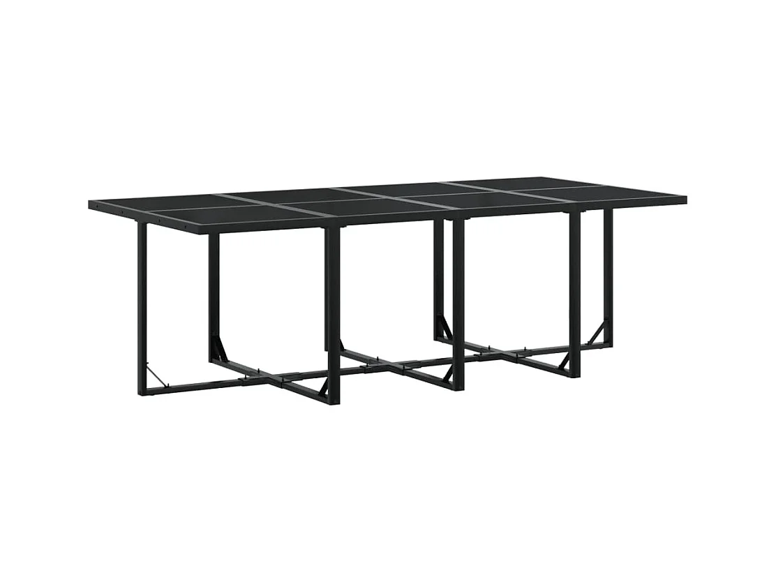 Zerdan  Juego de comedor de jardín 9 piezas ratán sintético negro