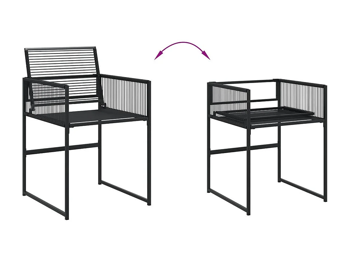Zerdan  Ensemble à manger de jardin 9 pcs Noir Résine tressée
