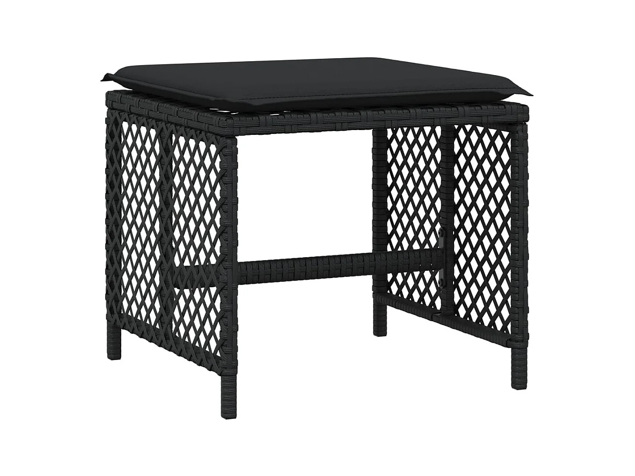 Lubbeek  Ensemble à manger de jardin 15 pcs coussins noir résine tressée