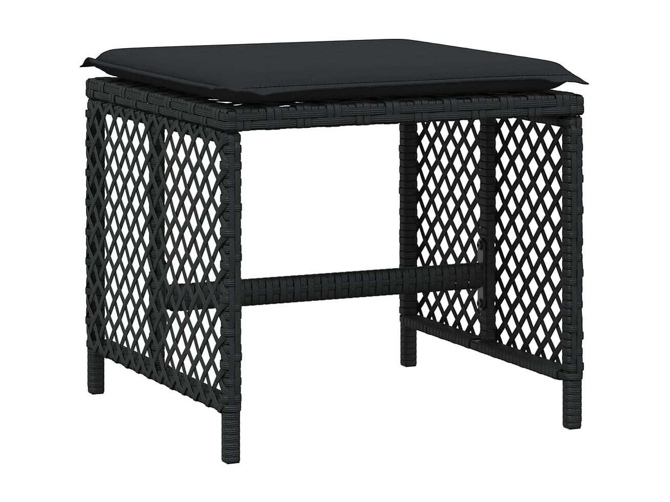 Lubbeek  Set comedor de jardín con cojines 15 pzas ratán sintético negro