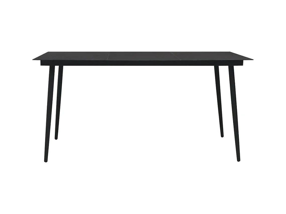 Elin Kristine  Set de comedor de jardín 7 pzas cuerda de algodón y acero negro