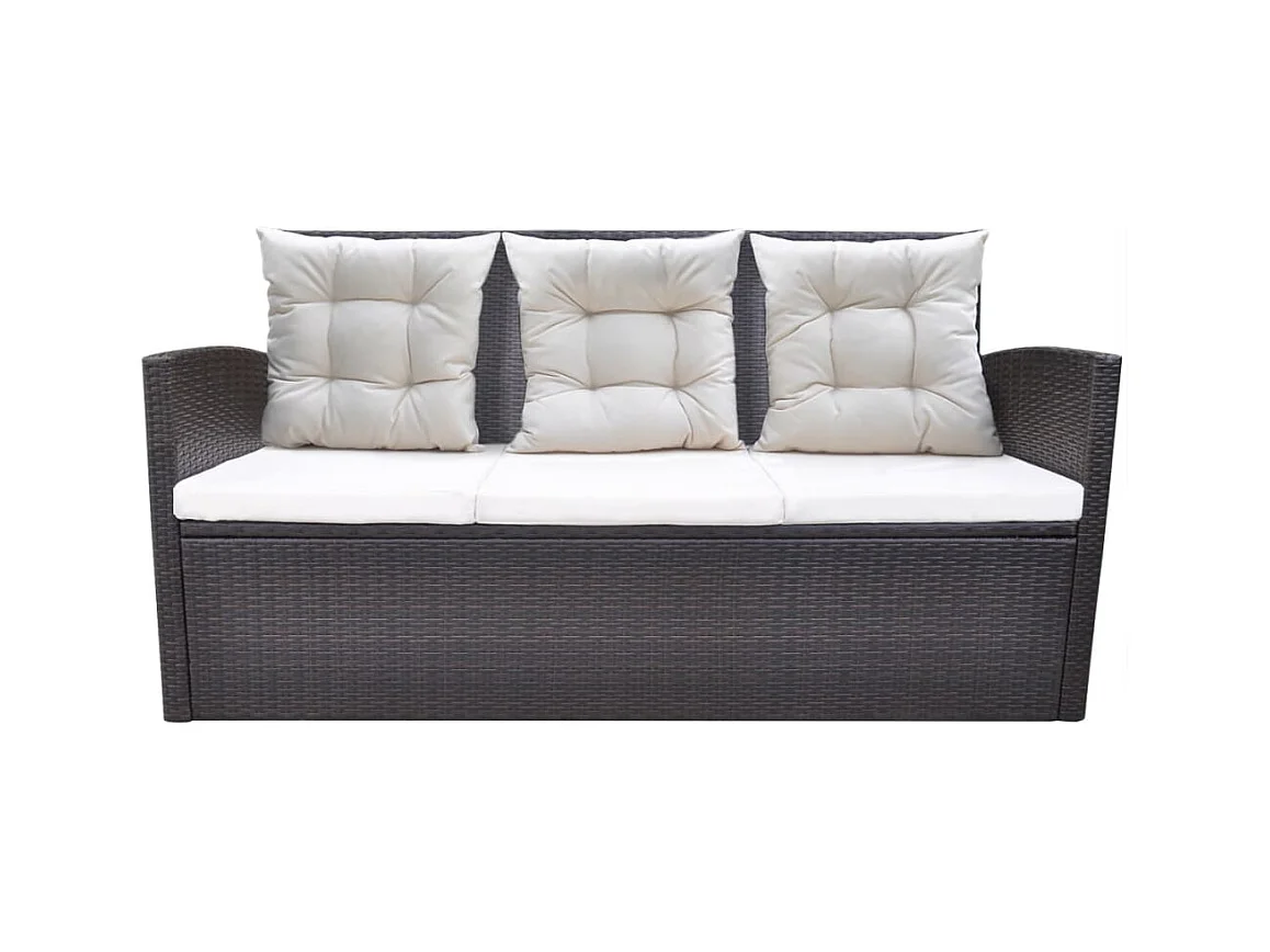 Marie-Lorraine  6-delige Tuinset met kussens poly rattan bruin