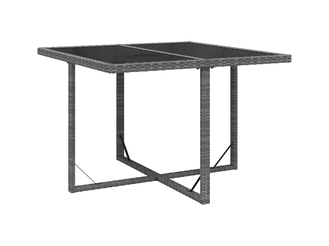 Hugo  Ensemble à manger de jardin coussins 9pcs Résine tressée Gris