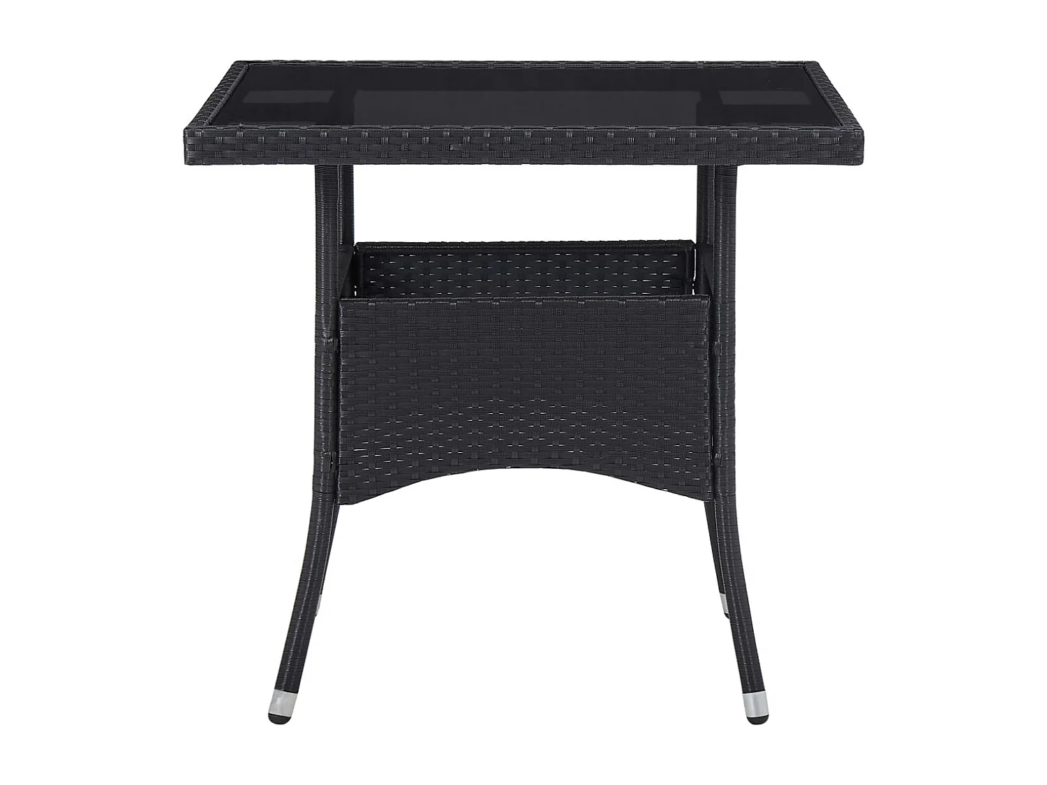 Løgumkloster  Ensemble à manger de jardin 3 pcs Noir Résine tressée et acacia