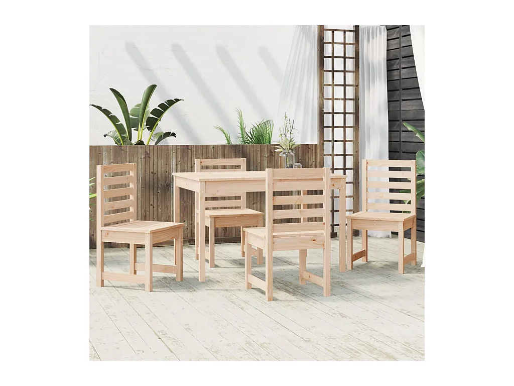 Jean-Antoine-Francis  Ensemble à manger de jardin 5 pcs bois massif de pin