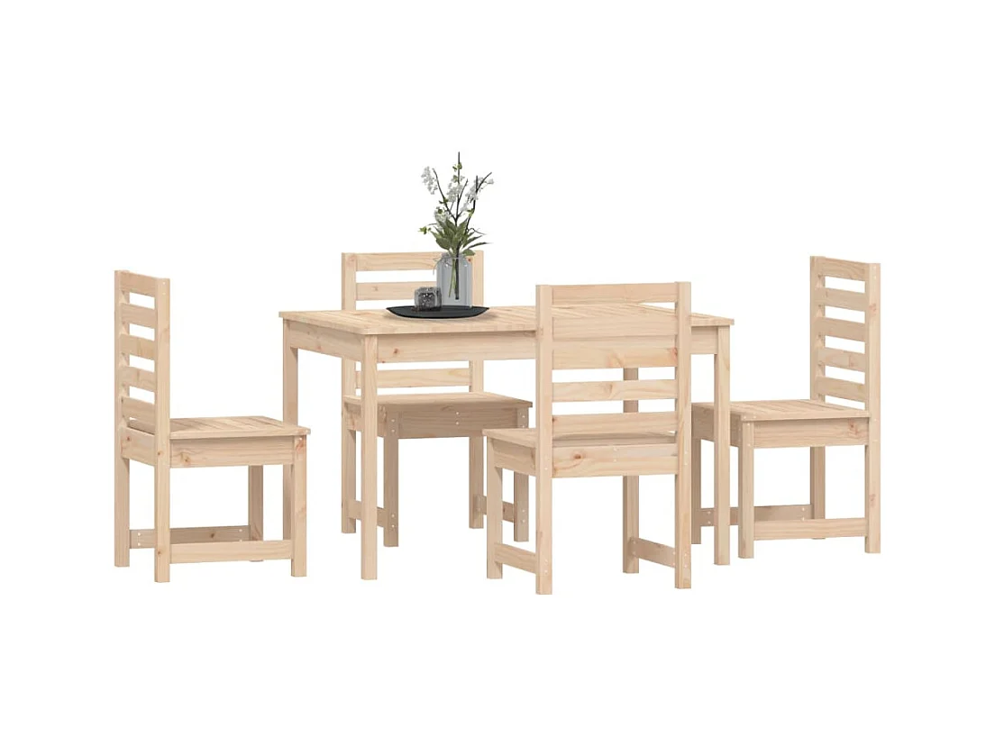 Jean-Antoine-Francis  Ensemble à manger de jardin 5 pcs bois massif de pin