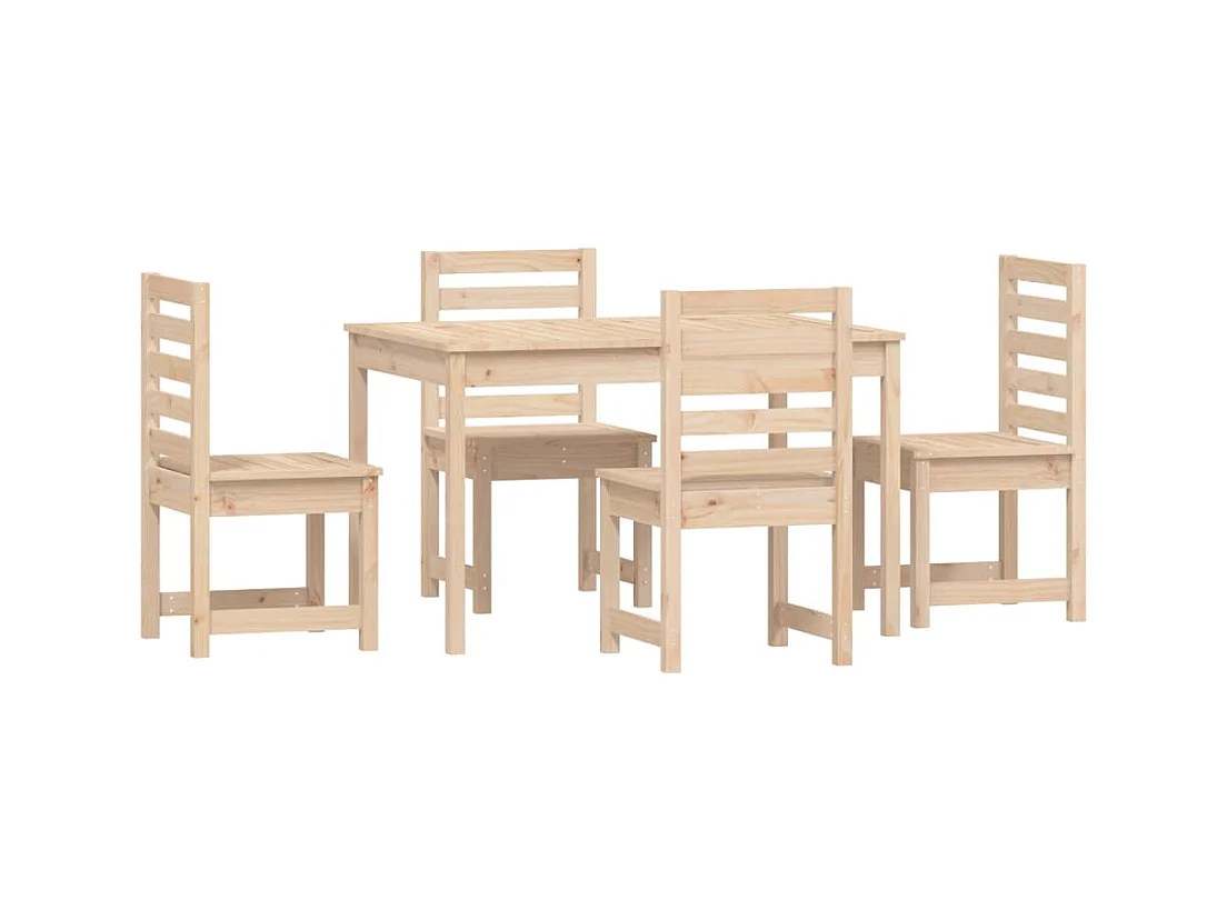 Jean-Antoine-Francis  Ensemble à manger de jardin 5 pcs bois massif de pin