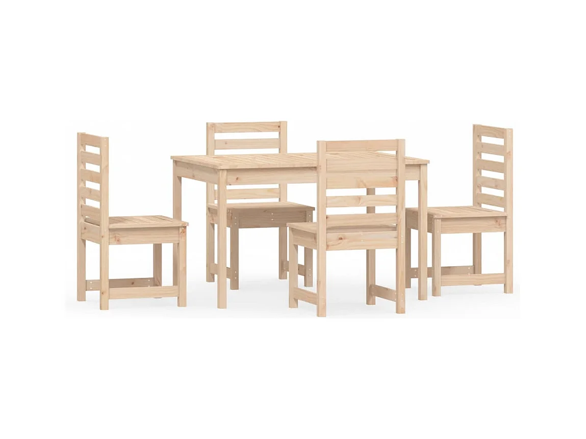 Jean-Antoine-Francis  Juego de comedor de jardín 5 piezas madera maciza de pino