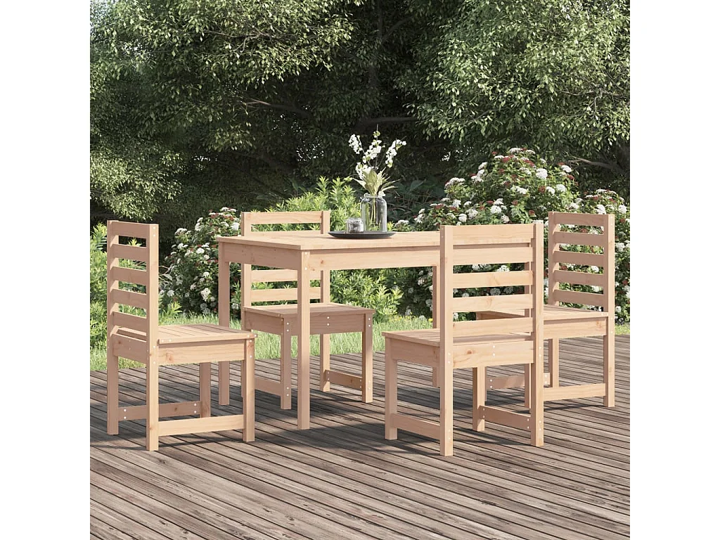 Jean-Antoine-Francis  Ensemble à manger de jardin 5 pcs bois massif de pin