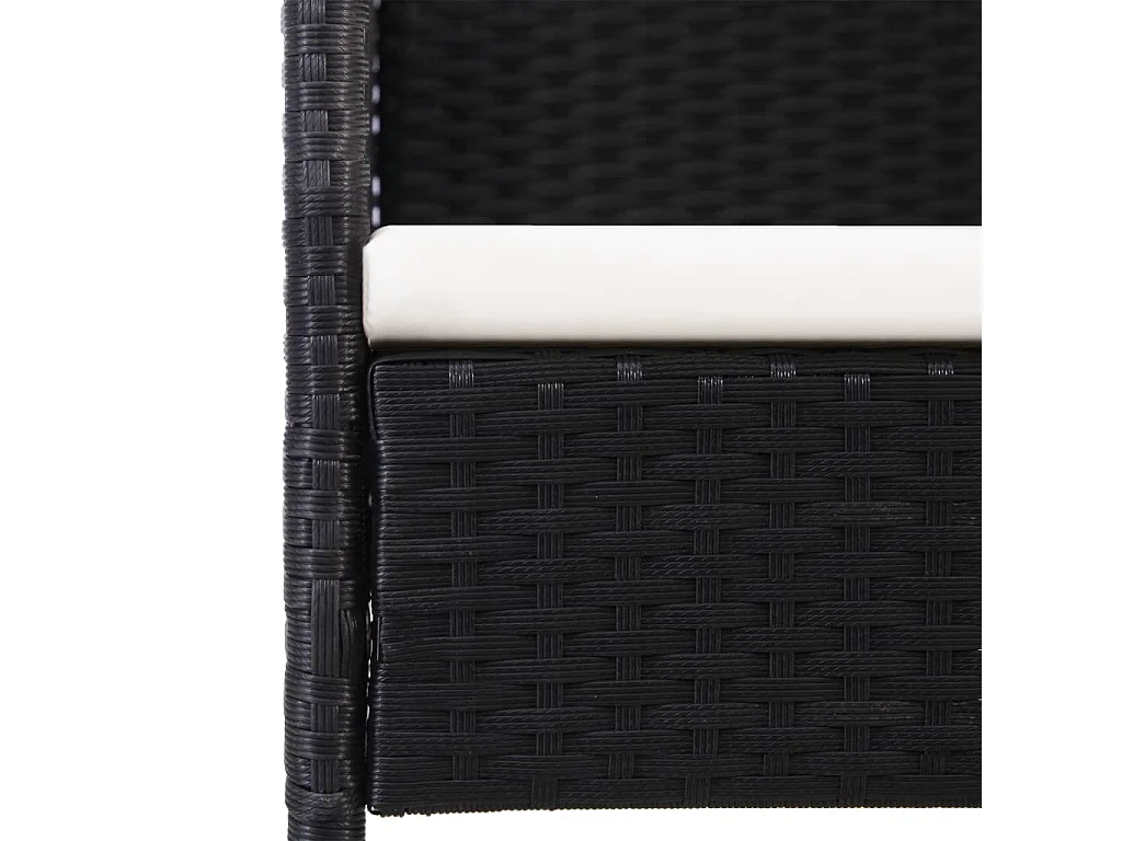 Raimondo Angelo  5-delige Tuinset poly rattan en staal zwart