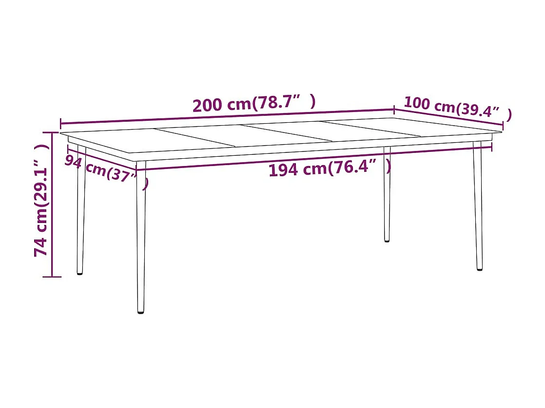 Jarlik  Juego de comedor para jardín 9 piezas negro