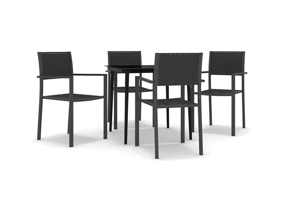 Vejby  Ensemble à manger de jardin 5 pcs Noir