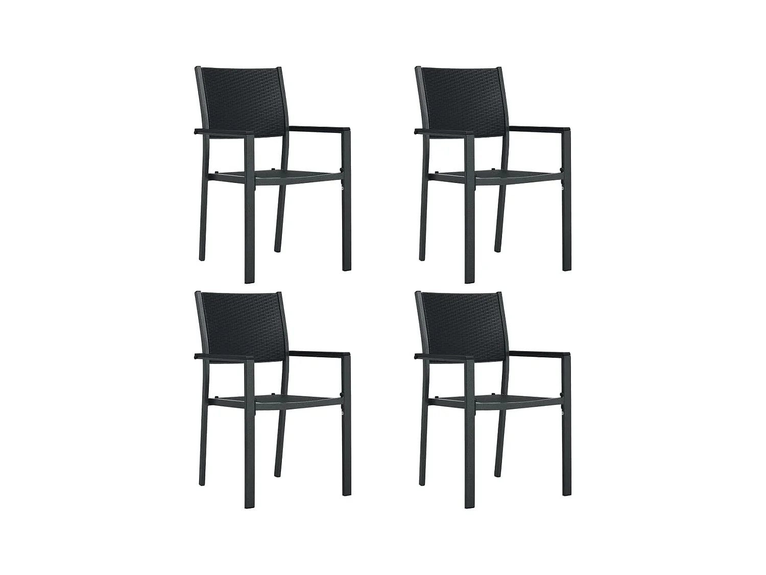 Vejby  Ensemble à manger de jardin 5 pcs Noir