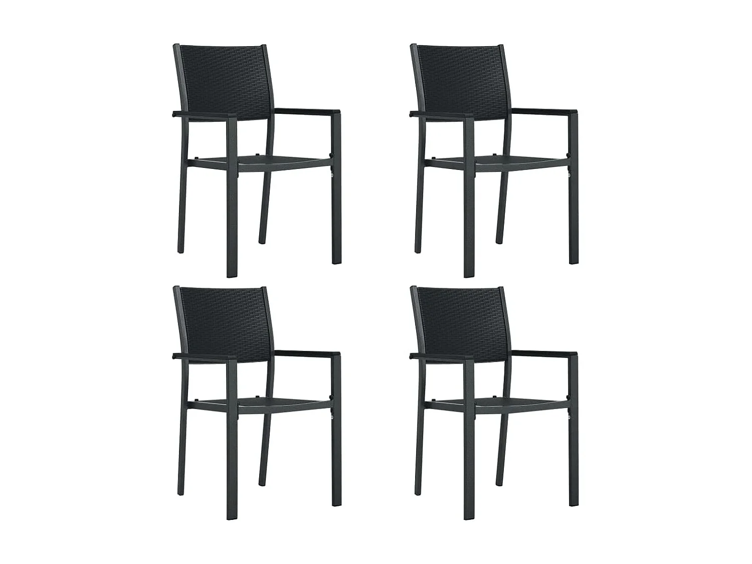 Vejby  Ensemble à manger de jardin 5 pcs Noir