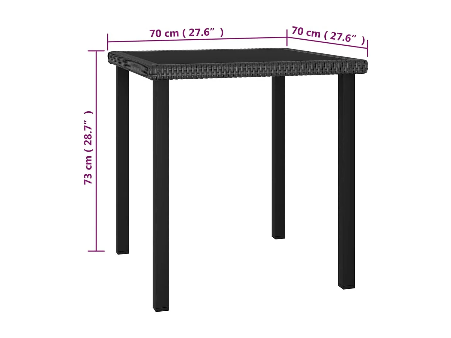 Vinderup  3-delige Tuinset poly rattan zwart