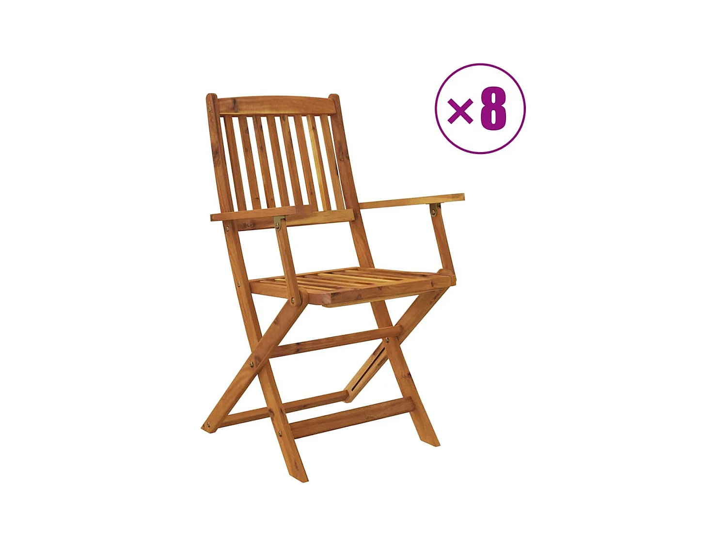 Elviira  Ensemble à manger d'extérieur pliable 9pcs Bois d'acacia solide