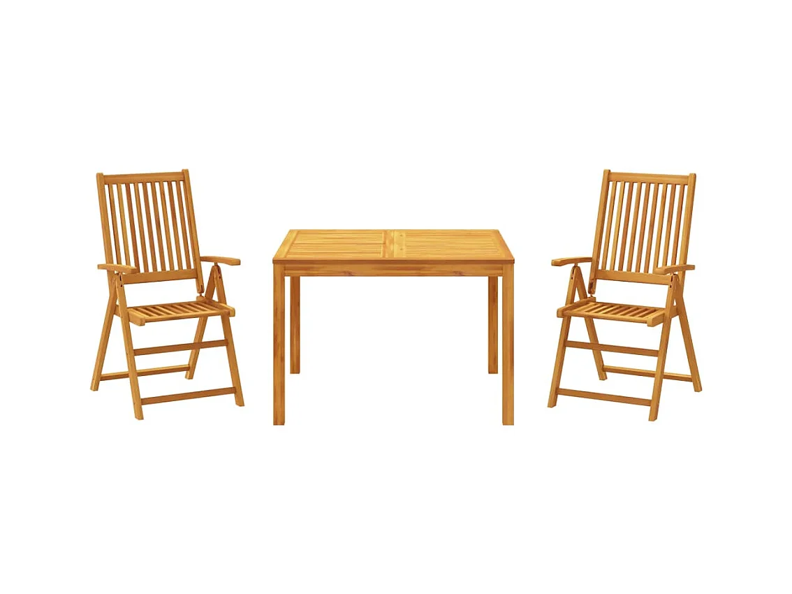 Solrød Strand  3-delige Tuinset massief acaciahout